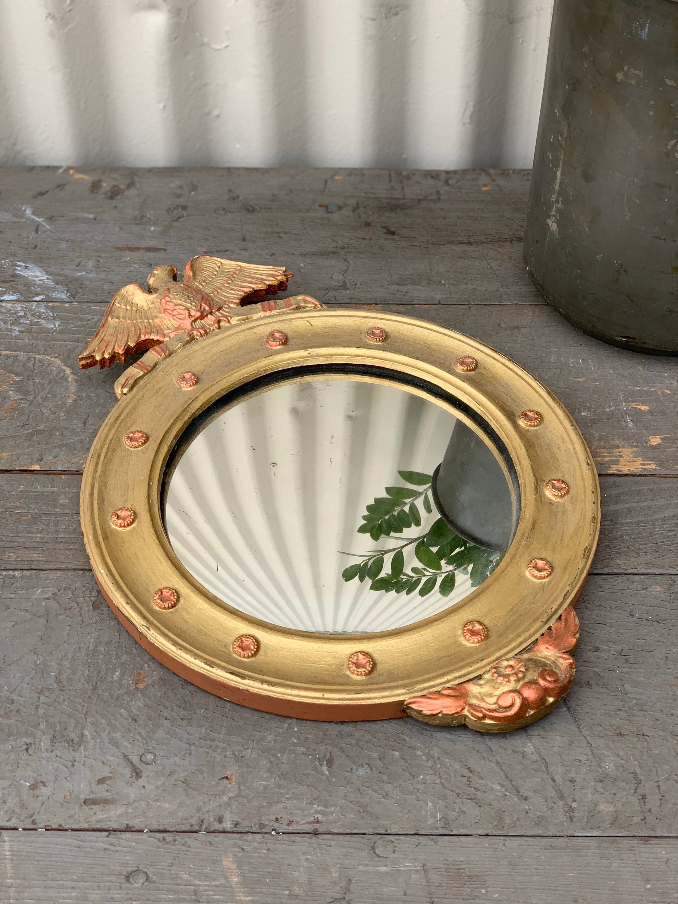 Antique Wooden Convex Federal Mirror (Free Shipping)