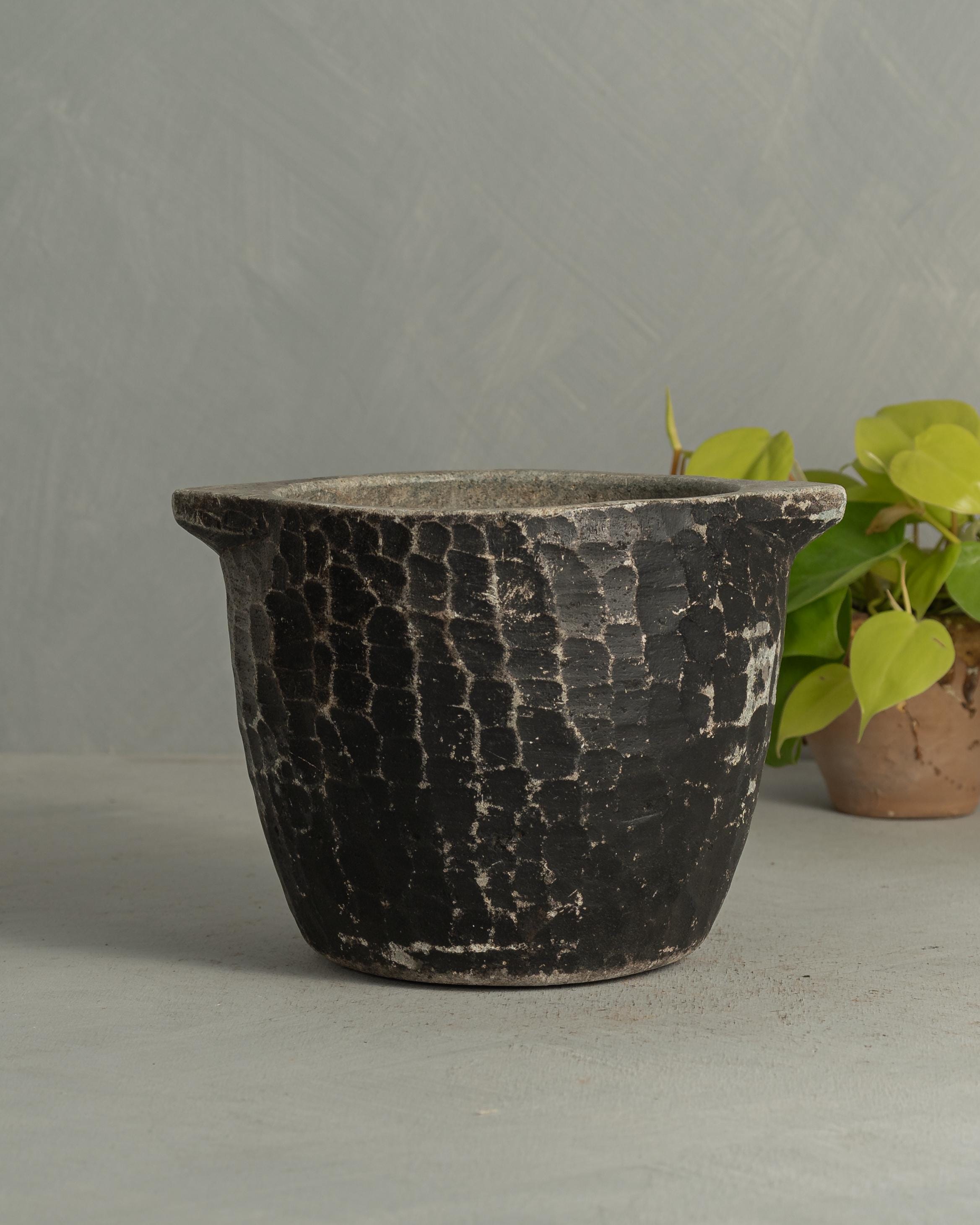 Hand-carved SoapStone Vessel Rustic Stone Pot  (Free Shipping)