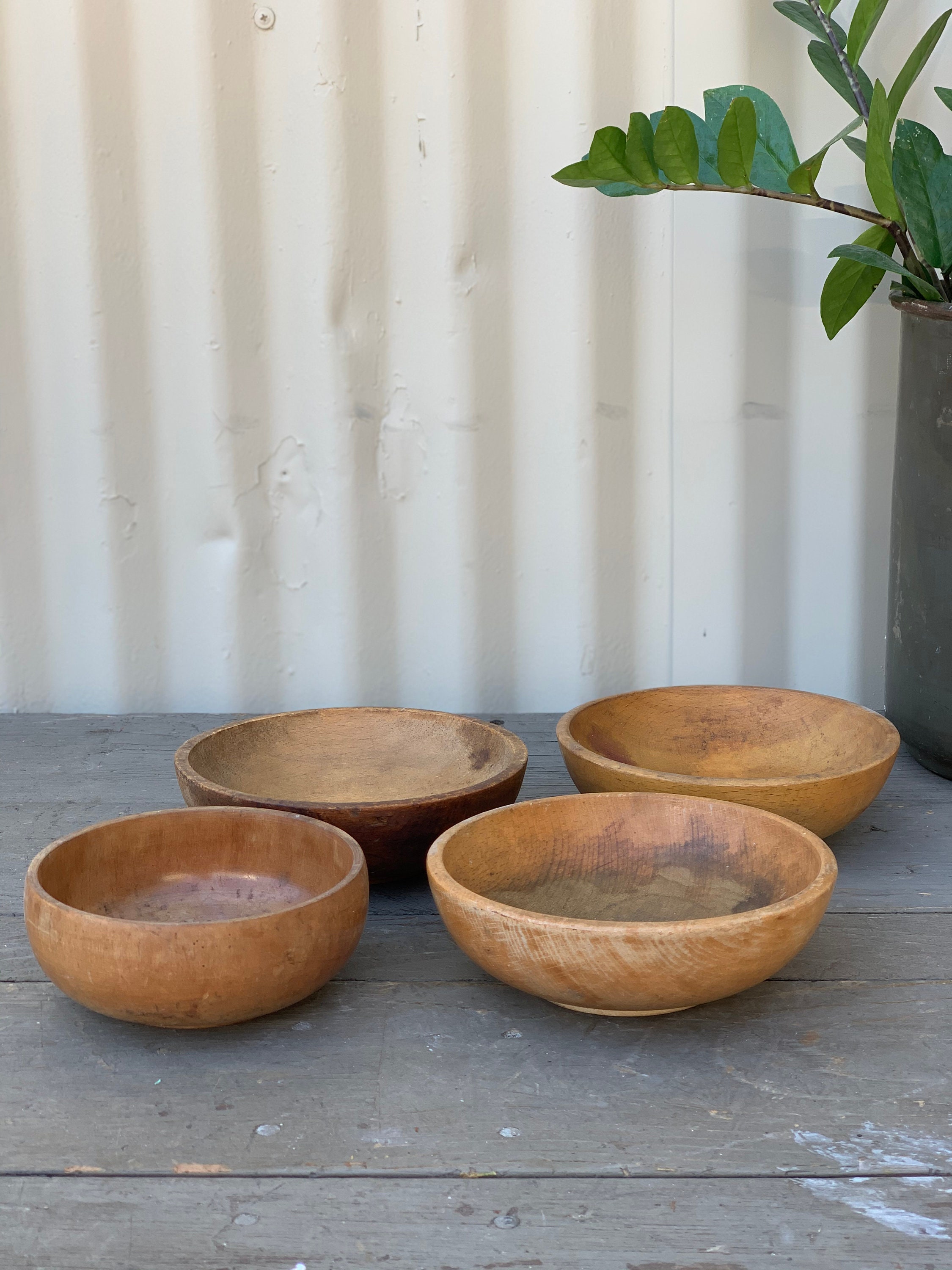 Lot of 4 Vintage Small Wooden Bowls