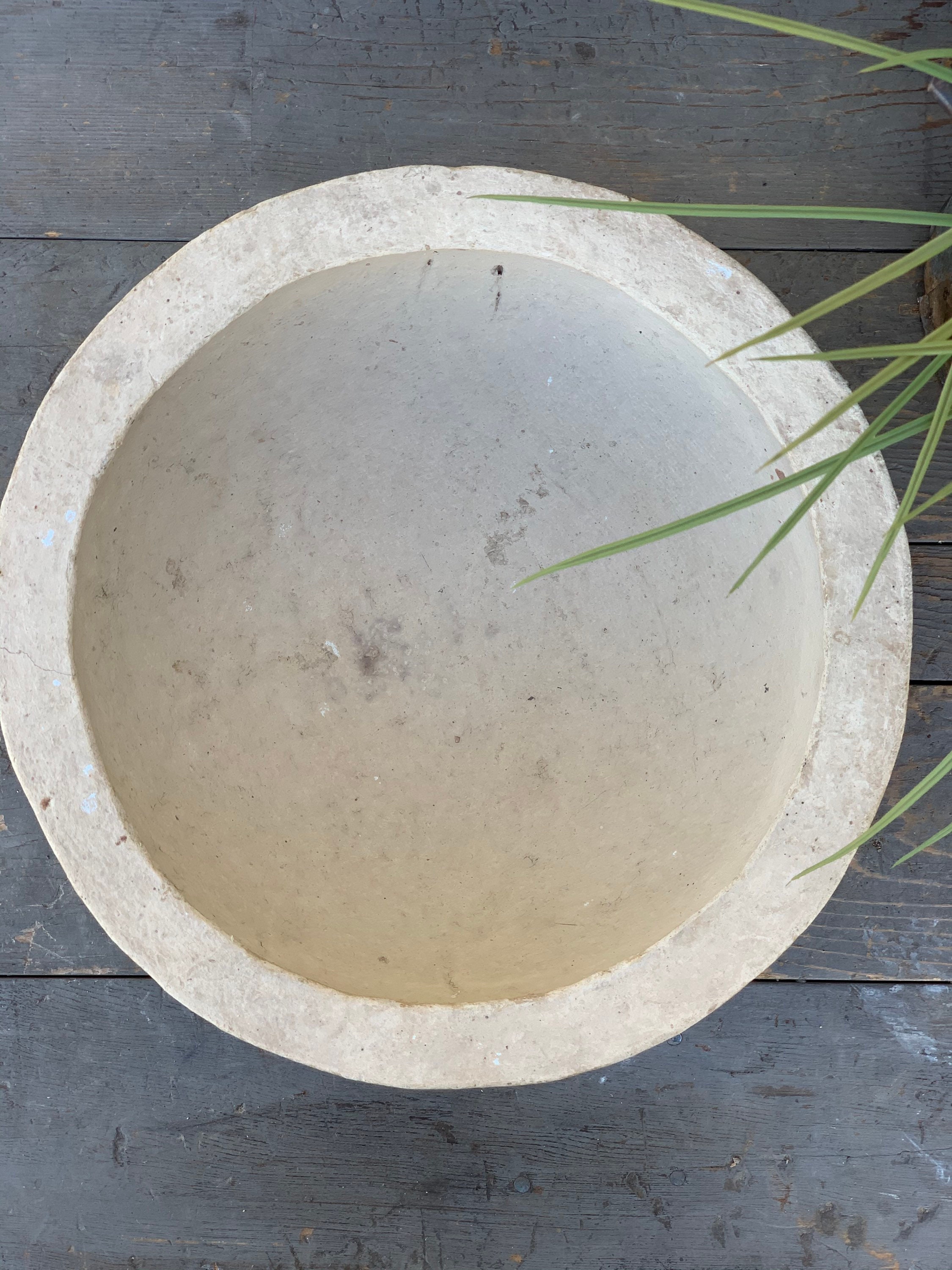 Rustic White Paper Mache Bowl {B} (Free Shipping)