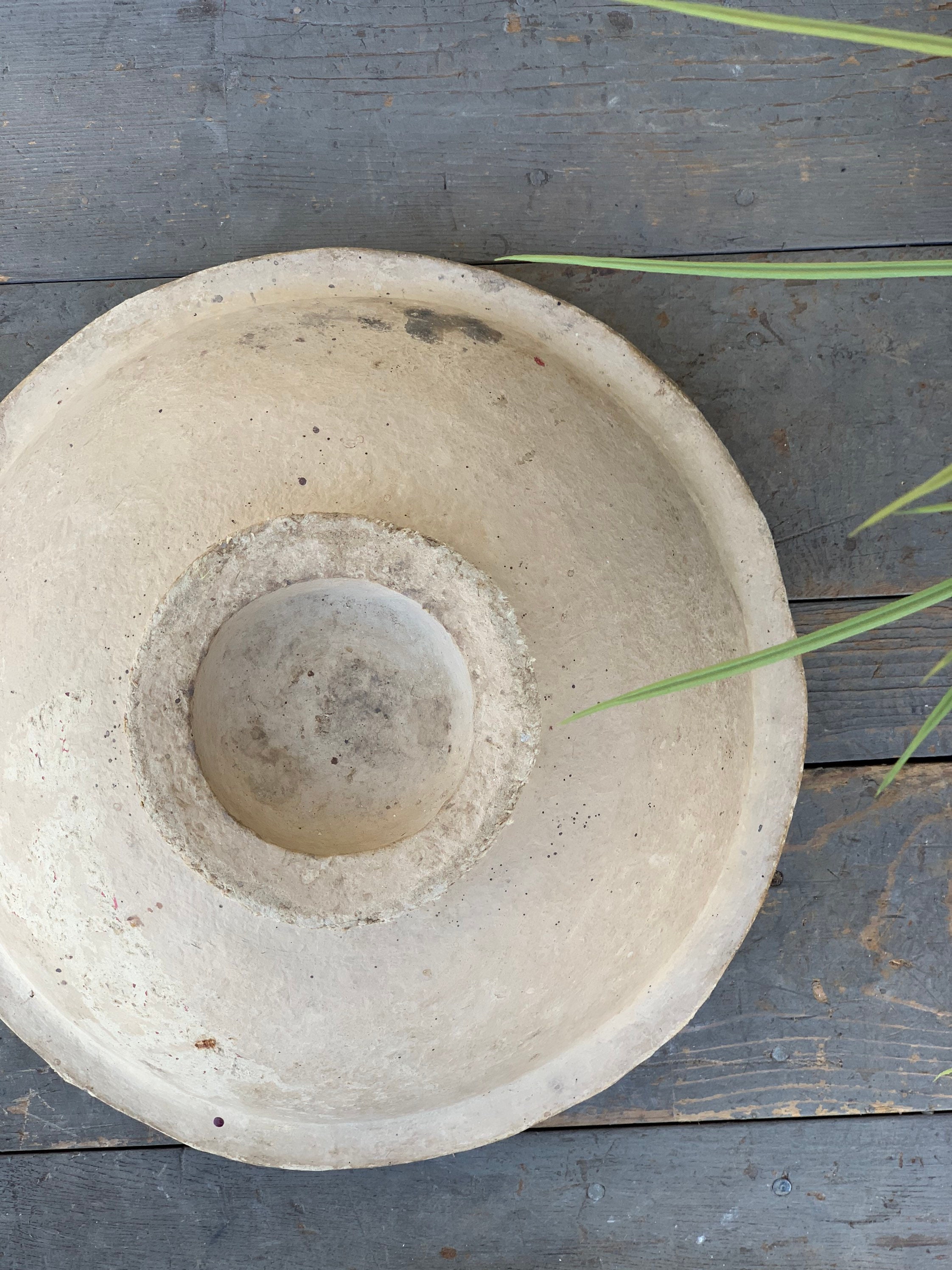 Rustic White Paper Mache Bowl {B} (Free Shipping)
