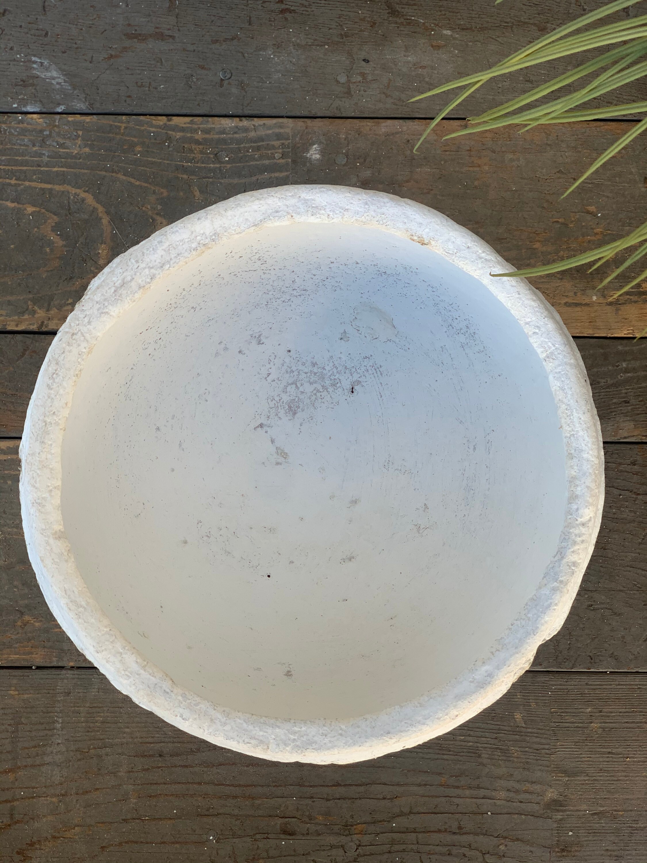 Rustic White Paper Mache Bowl {C} (Free Shipping)
