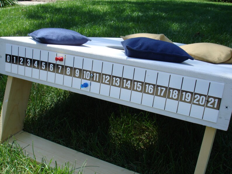 Cornhole Bean Bag Toss Game Scoreboard Black on White Etsy