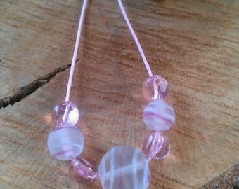 Pink Glass Bead Necklace