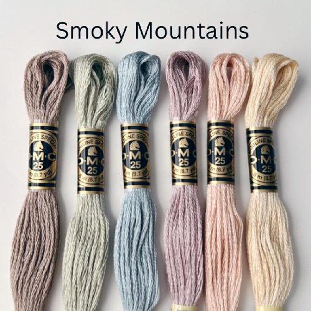 Smoky Mountains DMC Thread Palette, 6 Skeins Cotton Embroidery Floss ...