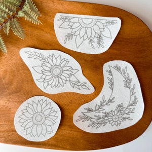 Sunflowers Forever Stick & Stitch DIY Embroidery Patterns for Clothes, Easy For Beginners Embroidery, Stick on Themed Patterns