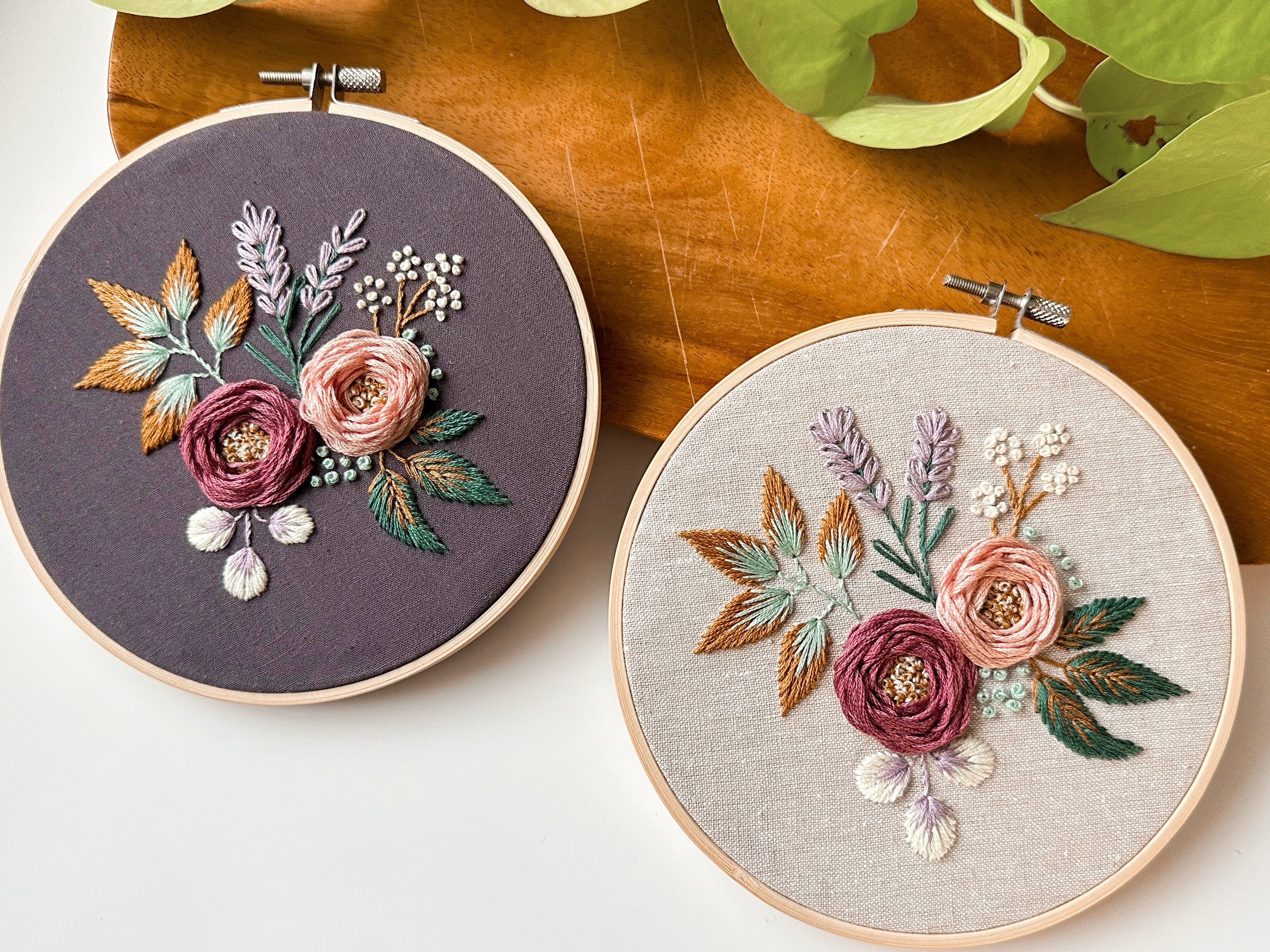 Embroidery Kit Dreamy Florals With Heat Erasable Stamped -  Norway