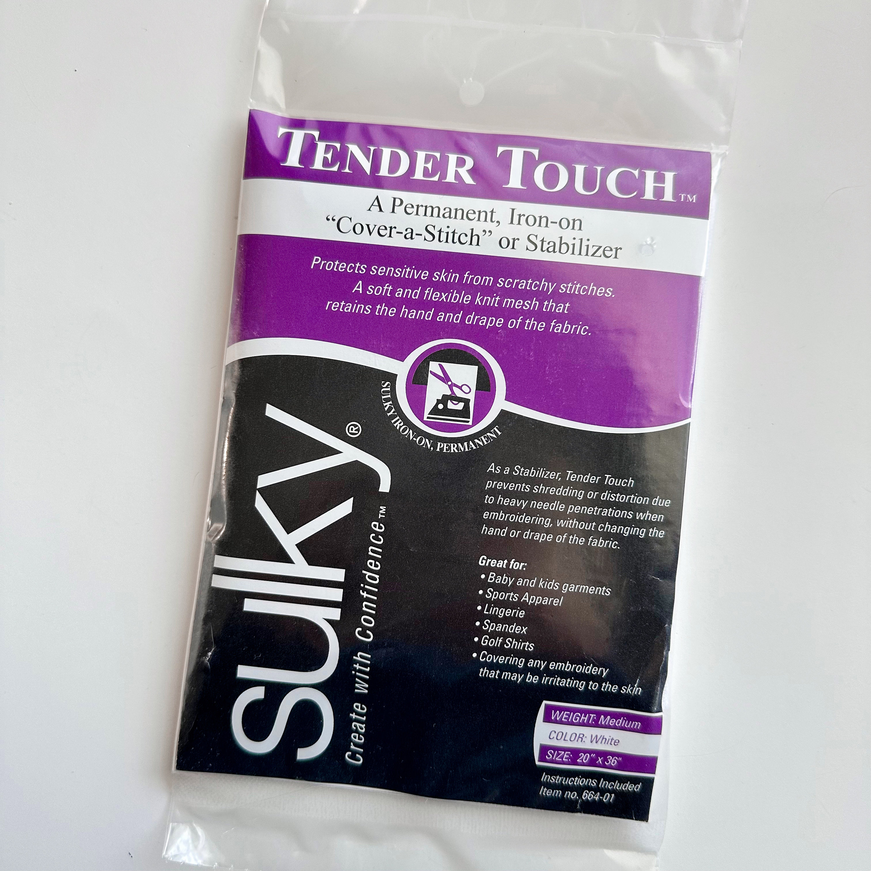 Sulky Tender Touch Embroidery Backing