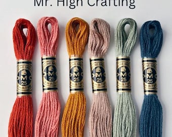 Mr. High Crafting DMC Thread Palette, 6 Skeins Cotton Embroidery Floss, 6 ply Cotton Thread