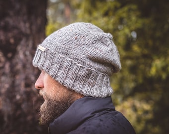 Grey beanie, grey men beanie, beanies for men, Christmas gift ideas for men, men wool beanie, mens wool hat, birthday gifts for husband