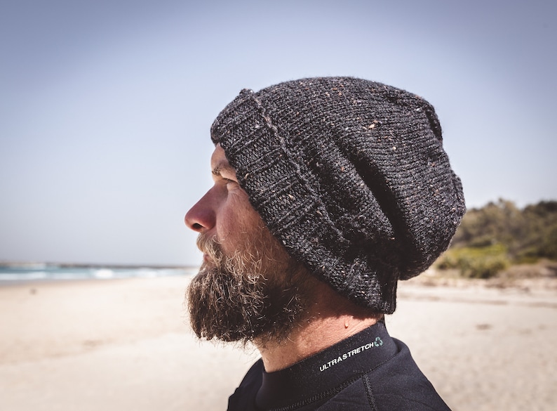 Mens Black Beanie Black Winter Beanie Slouchy Women Beanie Etsy