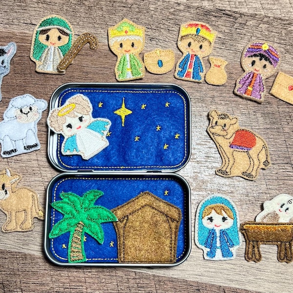 Nativity season Playset in mint tin – Travel Toy.