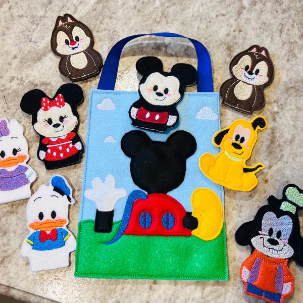 The mouse house finger puppet set with travel Bag – Travel Toy