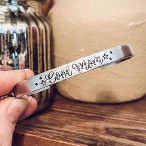 Cool Mom Cuff Bracelet - Millennial Mom - Millennial Cool Mom - I&#39;m a Cool Mom - New Mom Gift - Baby Shower Gift - Push Gift - Fun Mom
