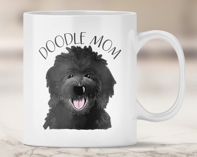 Black Doodle Mom Mug - Goldendoodle Mom - Labradoodle - Black Labradoodle - Dog Mom Mug - Dog Mom Gift - Fur Mom - Doodle Dog Mom