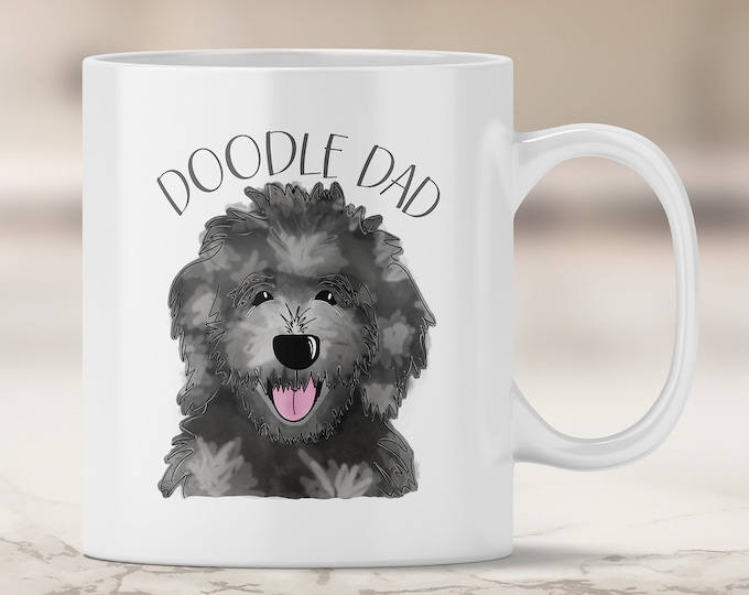 Merle Doodle Dad Mug - Aussie Doodle - Australian Shepherd Doodle Mix - Poodle Mix - Doodle Dog - Doodle Dad Mug - Doodle Mug - Dog Mug