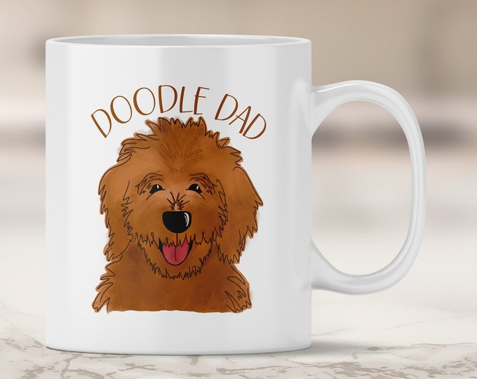 Red Doodle Dad Mug - Red Golden Doodle - Dark Red Doodle - Labradoodle - Chocolate Lab - Labradoodle - Dog Dad - Father's Day