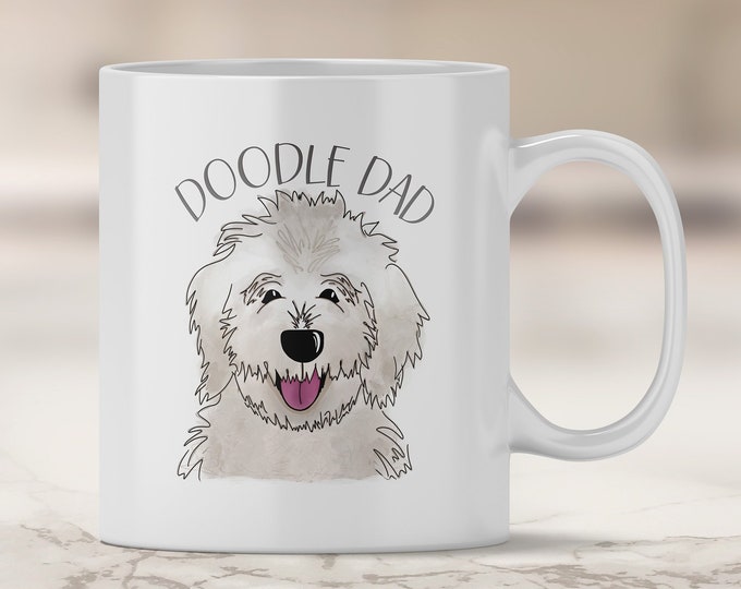 White Doodle Dad Mug - Goldendoodle Dad - Dog Dad Gift - Father's Day - Labradoodle - White Doodle Dog - I Love my Dog - Fur Dad