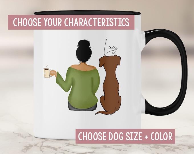 Dog Mom Mug - Boxer Mom - Pit Bull - Custom Dog - Dog Mom Mug - Dog Mom Gift - Fur Mom - Girl with Dog Mug - Mother's Day Gift