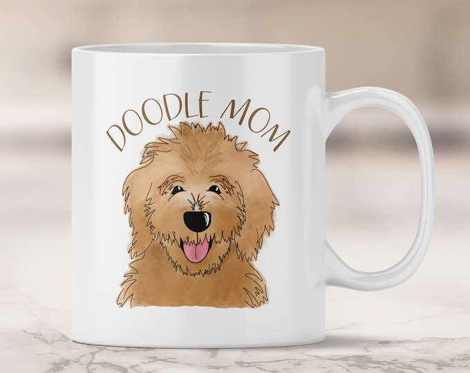 Brown Doodle Mom Mug - Goldendoodle Mom - Labradoodle - Brown Labradoodle - Dog Mom Mug - Dog Mom Gift - Fur Mom - Doodle Dog Mom