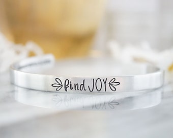 Find Joy Cuff Bracelet - Cannonballs Collection - Cannonballs for Kayne - Pediatric Brain Cancer - DIPG - Cuffs for a Cause
