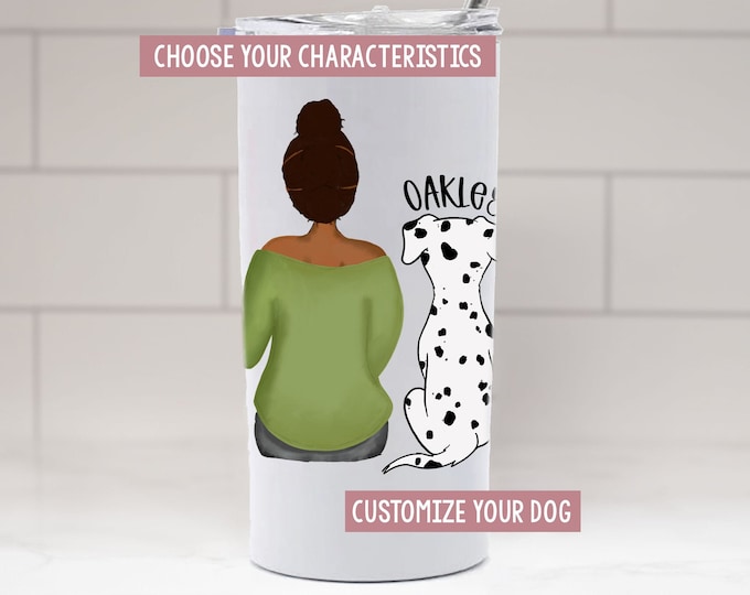 Girl and Her Dog Tumbler - Dalmatian Mom Tumbler - Girl with Dalmatian - Mother's Day - Dog Mom Gift - Dalmatian Lover Gift