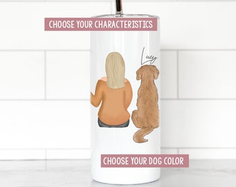 Personalized Golden Retriever Mom Tumbler: Dog Mama Gift