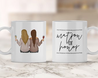 Personalized Matron of Honor Mug: Custom Wedding Party Gift