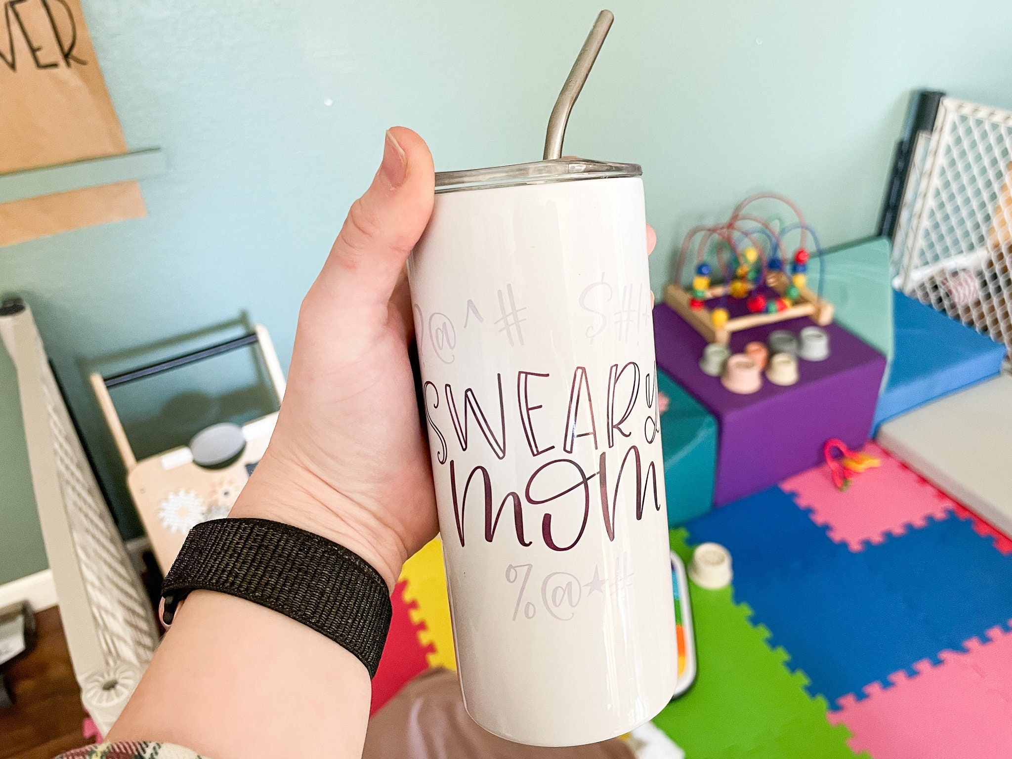 Sweary Mom Stainless Steel Tumbler - Funny Gifts for Mom - Mom