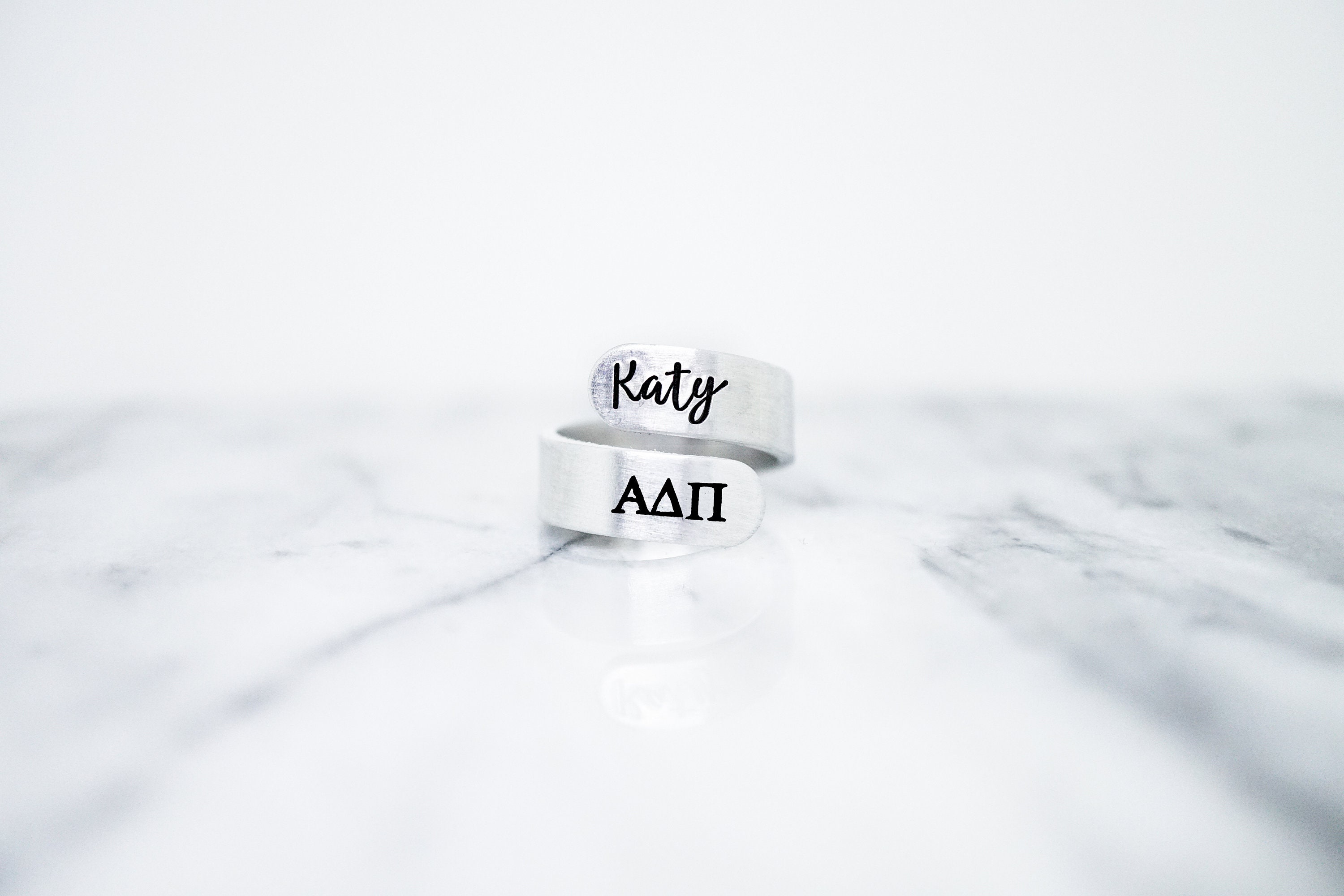 Alpha Delta Pi Sorority Custom Name Ring Big Little Sorority Etsy
