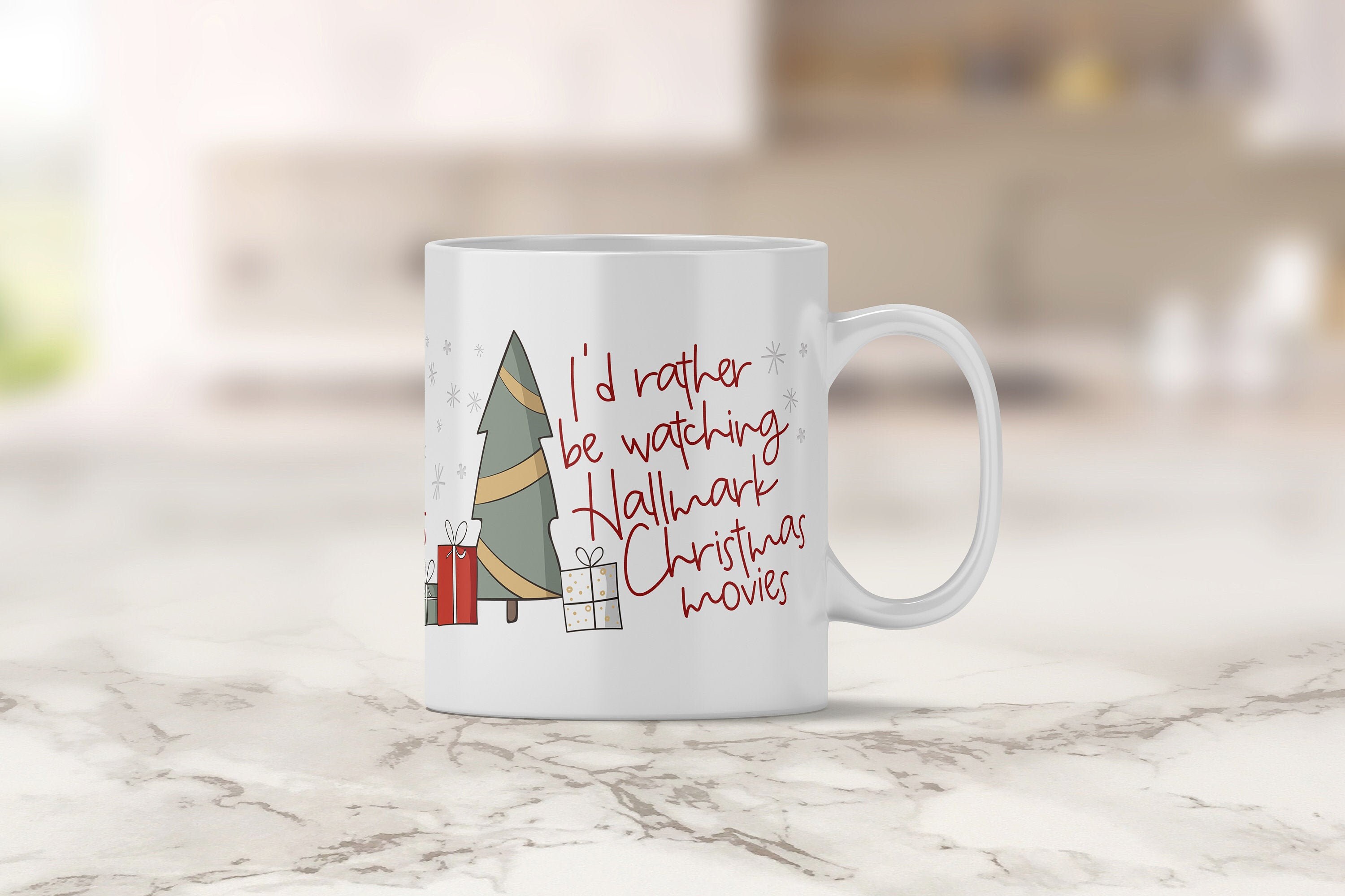 I'd Rather be Watching Christmas Movies Mug - Holiday Mug - Hot Chocolate  Mug - Coffee Mug - Funny Christmas Mug - Funny Holiday Work Mug