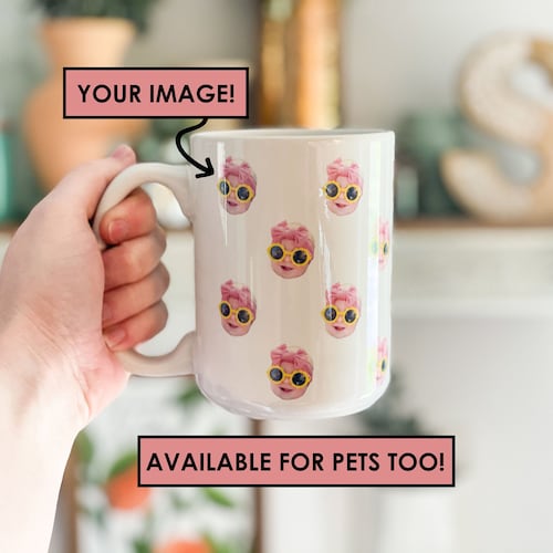 Mug visage - Mug visage de bébé - Mug visage de votre chien - Mug visage de votre mari - Cadeau pour la fête des pères - Cadeau pour la fête des mères - Idées cadeaux amusantes