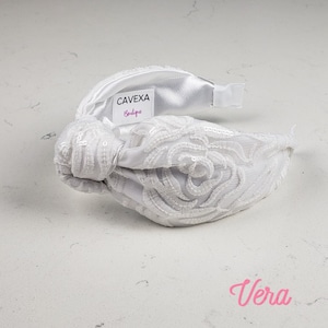 The Vera Knotted Headband - Knotted Headband, Bridal Headband, Hard Knot Headband, White Headband, Wedding Headband, Elegant Headband