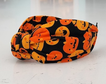 The Pumpkin Knotted Headband - Knotted Headband, Halloween Headband, Hard Knot Headband, Orange Headband, Pumpkin Headband