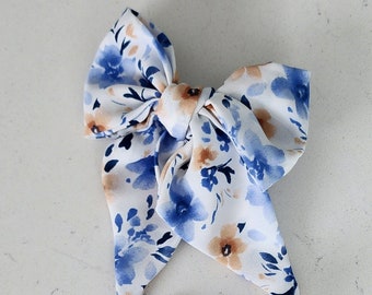 The Lily Bow - Handmade Bow Clip - Hair Bow - Floral Bow - Handmade Bow