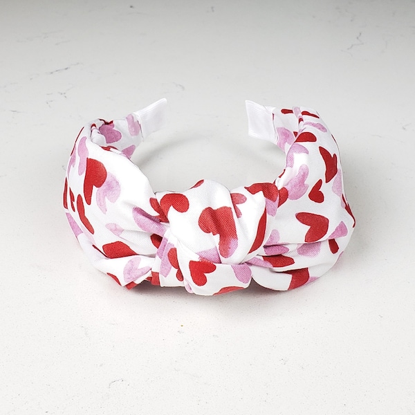 The Amora Knotted Headband - Knotted Headbands, Valentines Day Headbands, Hard Knot Headbands, Cotton Headband, Valentine Heart Headband