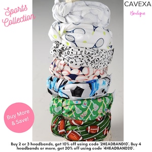 The Sports Collection - Knotted Headband, Sports Team Headband, Sports Accessory, Sports Mom Headband, School Spirit Accessory