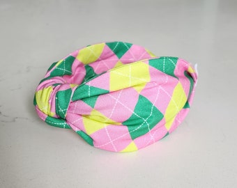 The Argyle Knotted Headband - Knotted Headband, Hard Knot Headband, Pickleball Headband, Sports Headband, Pickleball Gift, Tennis Headband