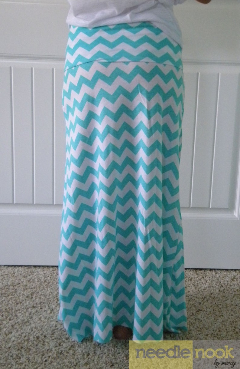 Women/'s Maxi Skirt Jersey Cotton Knit Skirt Custom Made You Chose the Color The PLUS SIZE Chevron Maxi Skirt