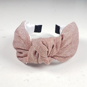 The Rosie Knotted Headband - Knotted Headband, Sparkle Headband, Hard Knot Headband, Rose Gold Sparkle Headband, Elegant Headband
