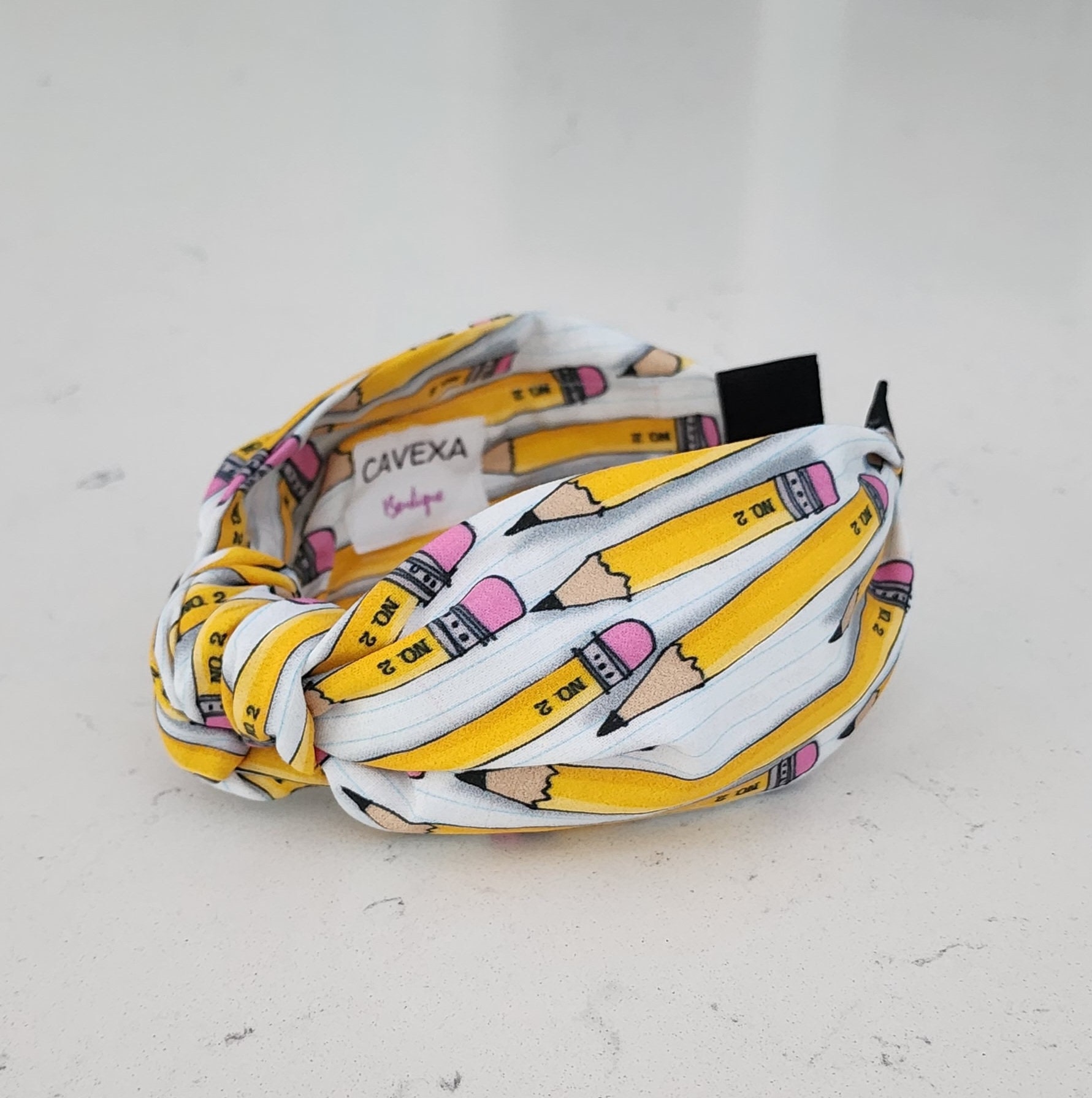 Teacher Headbands Set Cotton Wide Knotted Pencil Pattern Back to School Gifts The School Days Collection - Knotted Headband, Teacher  main image 2