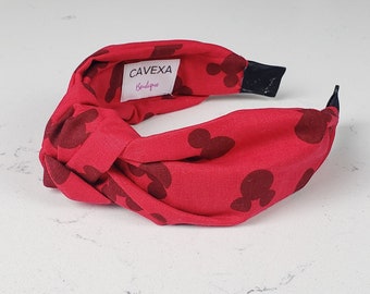 The Mickey Knotted Headband - Disney Knotted Headband, Hard Knot Headband, Disney Inspired Headband, Mickey Headband, Polka Dot Headband