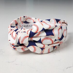 The Baseball Knotted Headband - Knotted Headband, Hard Knot Headband, Baseball Headband, Sports Headband, Sport Accessory, Baseball Gift