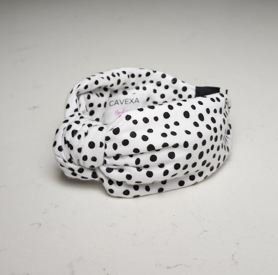 Black & White Patterned Knotted Headband Leopard Headband Top Knot Cheetah Headband Knotted Headbands  main image 4