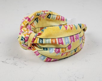 The Kimmy Knotted Headband - Knotted Headband, Birthday Headband, Hard Knot Headband, Birthday Party Headband, Happy Birthday Headband