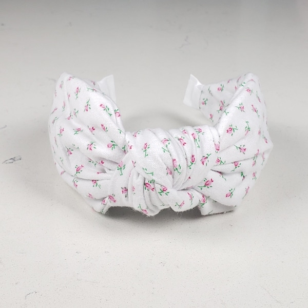 The Delilah Flannel Knotted Headband - Knotted Headbands, Spring Headband, Hard Knot Headbands, Flannel Headband, Rose Headband