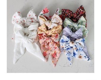 The Bow Collection - Handmade Bow Clip - Hair Bow - Floral Bow - Handmade Bow