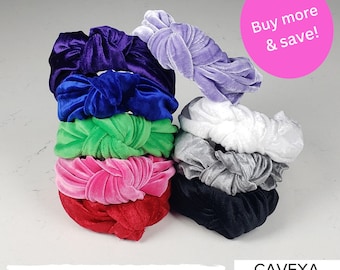 The Velvet Collection Knotted Headband - Knotted Headband, Velvet Headband, Hard Knot Headband, Winter Headband, Velour Headband