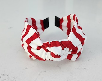 The Stripes Knotted Headband - Knotted Headband, Christmas Headband, Holiday Headband, Winter Headband, Christmas Accessory
