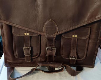 50's-60's U.S. Mail Bag ブラウン 実物 大容量 Vintage Late 1960s Dark Brown Leather US Postal Mail Bag